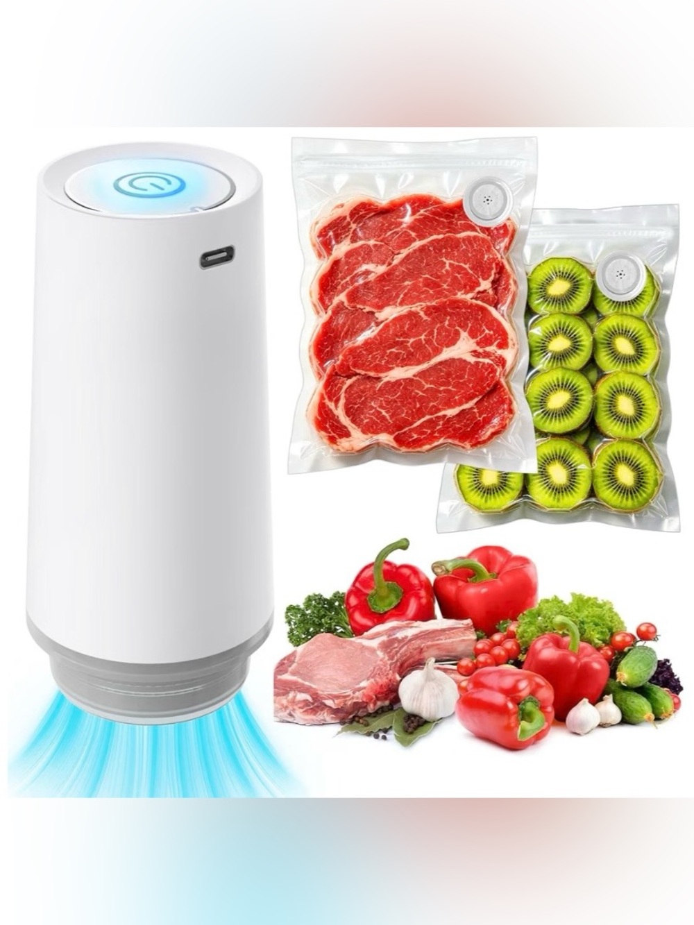 Vacuum Sealer Machine, Handheld Food Saver for Fresh Meat,Veggies & Storage